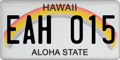 HI license plate EAH015