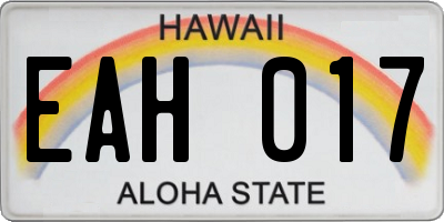 HI license plate EAH017