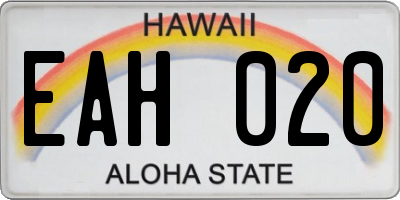 HI license plate EAH020