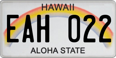 HI license plate EAH022