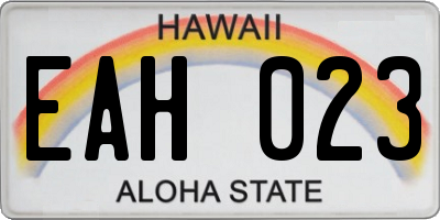 HI license plate EAH023