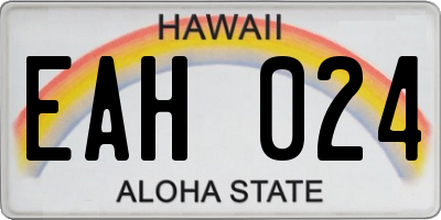 HI license plate EAH024