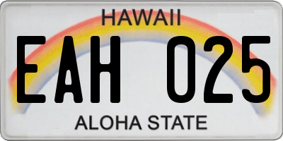 HI license plate EAH025