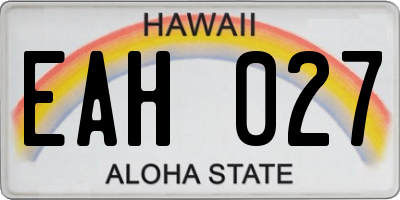 HI license plate EAH027