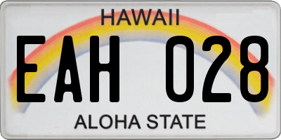 HI license plate EAH028