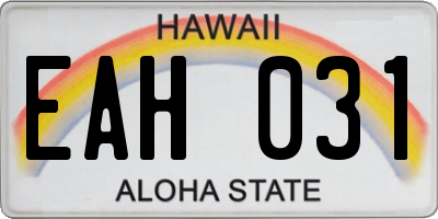 HI license plate EAH031