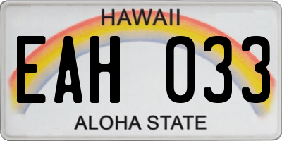 HI license plate EAH033