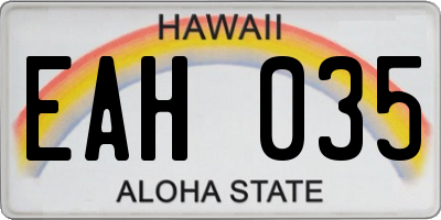 HI license plate EAH035