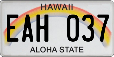 HI license plate EAH037