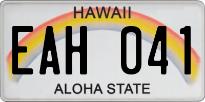 HI license plate EAH041