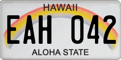 HI license plate EAH042