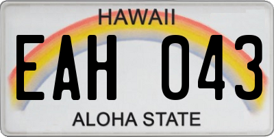 HI license plate EAH043