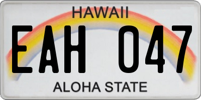 HI license plate EAH047