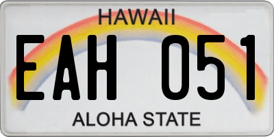 HI license plate EAH051