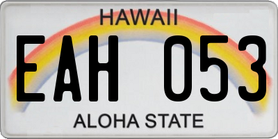 HI license plate EAH053