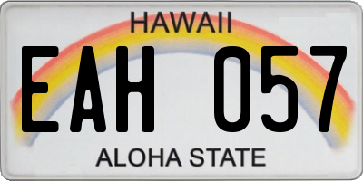 HI license plate EAH057