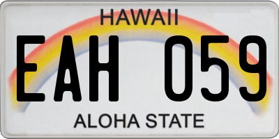 HI license plate EAH059