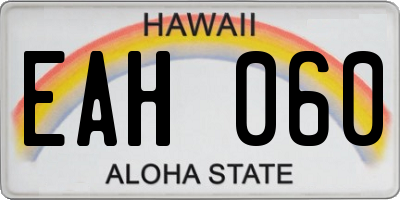 HI license plate EAH060