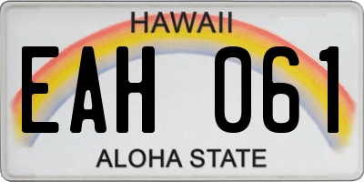 HI license plate EAH061