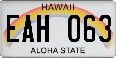 HI license plate EAH063