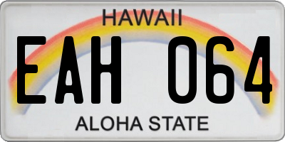 HI license plate EAH064