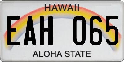 HI license plate EAH065