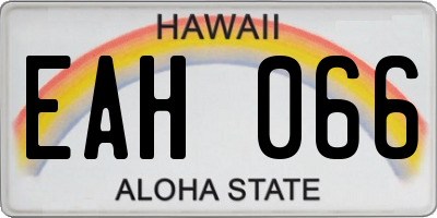 HI license plate EAH066