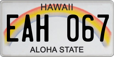 HI license plate EAH067