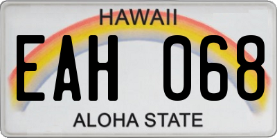 HI license plate EAH068