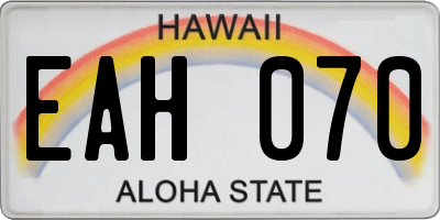 HI license plate EAH070