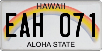 HI license plate EAH071