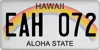 HI license plate EAH072