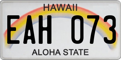 HI license plate EAH073