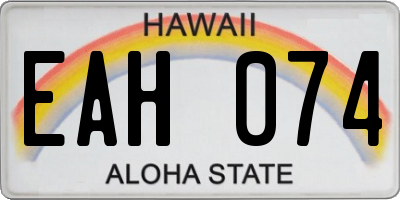 HI license plate EAH074