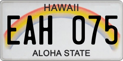 HI license plate EAH075