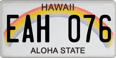 HI license plate EAH076