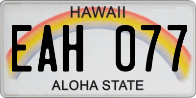 HI license plate EAH077