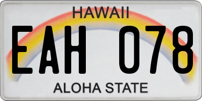 HI license plate EAH078