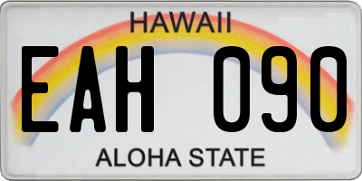 HI license plate EAH090