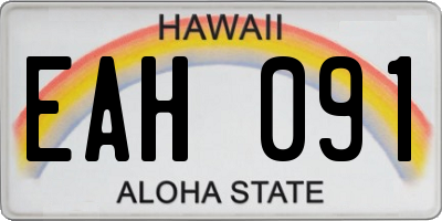 HI license plate EAH091