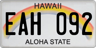 HI license plate EAH092