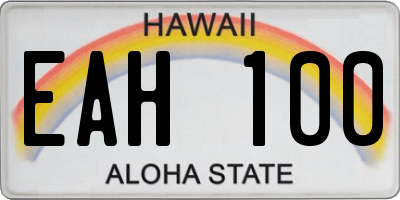 HI license plate EAH100