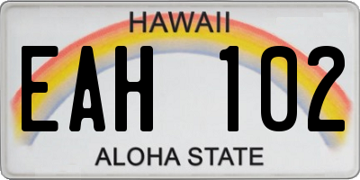 HI license plate EAH102