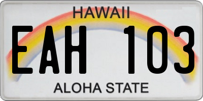 HI license plate EAH103