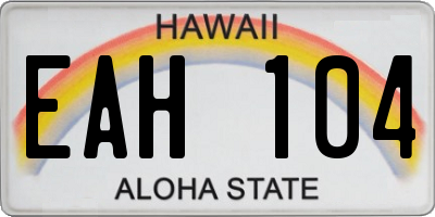 HI license plate EAH104