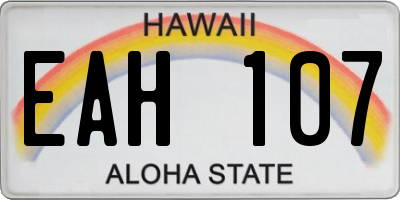 HI license plate EAH107