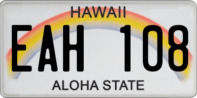 HI license plate EAH108