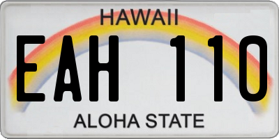 HI license plate EAH110