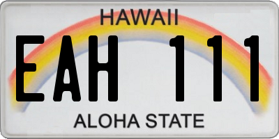 HI license plate EAH111