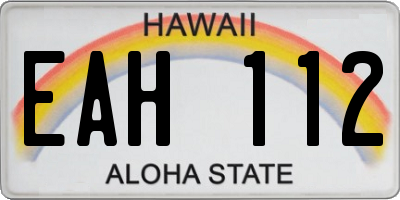 HI license plate EAH112